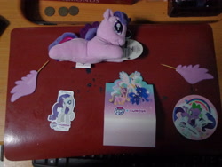 Size: 4608x3456 | Tagged: safe, imported from derpibooru, princess cadance, princess celestia, princess luna, rarity, spike, twilight sparkle, alicorn, pony, coaster, kumoya, merchandise, official, plushie, singapore, twilight sparkle (alicorn), wings