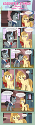 Size: 1919x6754 | Tagged: safe, artist:estories, imported from derpibooru, discord, oc, oc:alice goldenfeather, oc:penumbra, pegasus, pony, unicorn, comic:find yourself, colored horn, comic, female, floppy ears, grammar error, hooves, male, mare, ponified, pony discord, stallion, wings