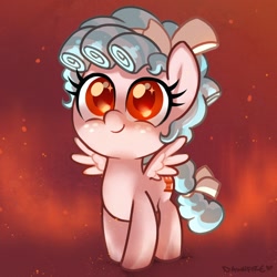 Size: 1800x1800 | Tagged: safe, artist:dawnfire, imported from derpibooru, cozy glow, pegasus, pony, school raze, adoracreepy, cozybetes, creepy, cute, evil, face of mercy, female, filly, foal, pure concentrated unfiltered evil of the utmost potency, pure unfiltered evil, red background, red eyes, simple background, smiling, solo