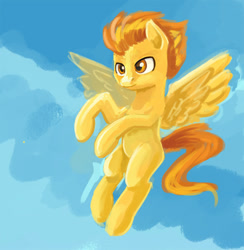Size: 600x615 | Tagged: safe, artist:maytee, imported from derpibooru, spitfire, pegasus, pony, female, flying, mare, solo