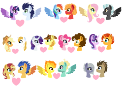 Size: 1288x914 | Tagged: safe, artist:xxwerecatdipperxx, imported from derpibooru, applejack, big macintosh, braeburn, cheese sandwich, doctor whooves, flash sentry, fluttershy, limestone pie, pinkie pie, prince blueblood, rainbow dash, rarity, soarin', spitfire, starlight glimmer, sunburst, sunset shimmer, thunderlane, time turner, twilight sparkle, zephyr breeze, alicorn, earth pony, pegasus, pony, unicorn, beard, bluejack, bust, cheesepie, cowboy hat, doctorlime, facial hair, female, flashimmer, glasses, hat, heart, horn, lineless, male, mare, portrait, profile, rainbowmac, rariburn, shipping, shipping chart, simple background, soarlight, spread wings, stallion, starburst, straight, thundershy, twilight sparkle (alicorn), white background, wings, zephyrfire