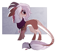 Size: 1300x1091 | Tagged: safe, artist:little-sketches, artist:php146, imported from derpibooru, oc, oc only, oc:lanillia rose, earth pony, pony, female, head turn, horns, leonine tail, mare, multiple horns, profile, simple background, solo, transparent background, turned head