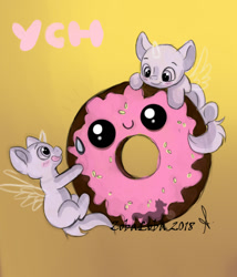 Size: 600x700 | Tagged: safe, artist:zobaloba, imported from derpibooru, oc, pony, advertisement, auction, commission, couple, cute, donut, food, sketch, your character here