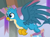 Size: 392x293 | Tagged: safe, imported from derpibooru, screencap, gallus, griffon, school raze, claws, cropped, cute, flying, gallabetes, male, paws, smiling, solo, tail, wings