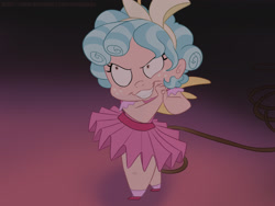 Size: 2160x1620 | Tagged: safe, artist:namygaga, imported from derpibooru, cozy glow, human, season 8, cats don't dance, clothes, crossover, darla dimple, female, freckles, grin, humanized, pure concentrated unfiltered evil of the utmost potency, redraw, smiling, solo