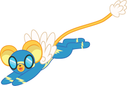 Size: 1000x679 | Tagged: safe, artist:cloudy glow, artist:cloudyglow, imported from derpibooru, soarin', cardcaptor sakura, clothes, kero, male, simple background, solo, transparent background, uniform, voice actor joke, wonderbolts uniform