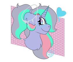 Size: 5400x4600 | Tagged: safe, artist:diane-thorough, imported from derpibooru, oc, oc only, pony, unicorn, absurd resolution, art trade, bust, happy, heart, heart eyes, portrait, side view, simple background, solo, transparent background, wingding eyes