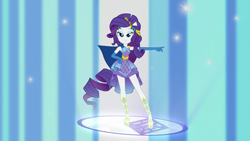 Size: 1920x1080 | Tagged: safe, imported from derpibooru, screencap, rarity, equestria girls, equestria girls series, forgotten friendship, clothes, evening gloves, female, gloves, long gloves, ponied up, solo, super sentai stance