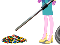 Size: 2048x1536 | Tagged: safe, artist:teentitansfan201, imported from derpibooru, princess cadance, equestria girls, clothes, dean cadance, female, high heels, hose, lego, legs, out of character, pictures of legs, pure unfiltered evil, random, shoes, simple background, skirt, solo, vacuum cleaner, white background