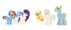 Size: 1813x769 | Tagged: safe, artist:ilovemlp18, imported from derpibooru, applejack, rainbow dash, oc, appledash, family, female, lesbian, magical lesbian spawn, offspring, parent:applejack, parent:rainbow dash, parents:appledash, shipping, simple background, transparent background