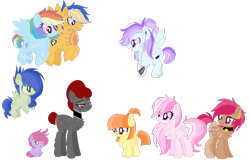 Size: 1024x656 | Tagged: safe, artist:kurosawakuro, artist:selenaede, imported from derpibooru, flash sentry, rainbow dash, oc, oc:bolt, oc:karen, oc:rosemary, oc:sky cloud, oc:sky ride, oc:watermelon, oc:wonder, earth pony, pegasus, pony, adopted offspring, alternate hairstyle, alternate universe, armband, base used, chest fluff, choker, colt, ear piercing, earbuds, earring, family, father and child, father and daughter, father and mother, father and son, female, filly, flashdash, flying, jewelry, lip piercing, male, mare, mother and child, mother and daughter, mother and father, mother and son, nose piercing, nose ring, offspring, parent:flash sentry, parent:rainbow dash, parents:flashdash, pet tag, piercing, raised hoof, scar, shipping, simple background, stallion, straight, stubble, tattoo, transparent background, unshorn fetlocks, wall of tags, wristband