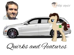 Size: 1439x1078 | Tagged: safe, artist:forzaveteranenigma, imported from derpibooru, pony, pony creator, car, doug demuro, mercedes-benz, mercedes-benz e-class, mercedes-benz e63 amg, mercedes-benz s212, ponified, station wagon, youtube, youtuber