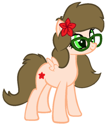 Size: 647x733 | Tagged: safe, artist:piñita, imported from derpibooru, oc, oc only, oc:dulce, pegasus, pony, female, flower, flower in hair, glasses, simple background, solo, vector, white background