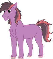 Size: 1024x1134 | Tagged: safe, artist:azerae, imported from derpibooru, oc, oc only, oc:sterling apple, earth pony, pony, blank flank, male, offspring, parent:big macintosh, parent:twilight sparkle, parents:twimac, simple background, solo, stallion, transparent background