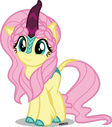 Size: 4000x4518 | Tagged: safe, artist:orin331, imported from derpibooru, fluttershy, kirin, sounds of silence, absurd resolution, cloven hooves, colored hooves, cute, female, hnnng, kirin fluttershy, kirin-ified, leonine tail, looking at you, shyabetes, simple background, smiling, solo, species swap, transparent background