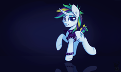 Size: 1280x756 | Tagged: safe, artist:php97, imported from derpibooru, rarity, pony, unicorn, alternate hairstyle, female, mare, punk, raripunk, reflection, smiling, solo