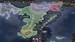 Size: 1920x1080 | Tagged: safe, imported from derpibooru, equestria at war mod, continent, crystal empire, equestria, game mod, game screencap, hearts of iron 4, lunar empire, map, olenia, original location, stalliongrad