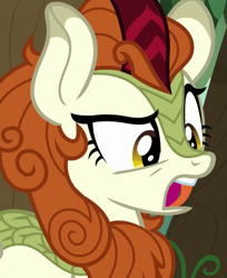 Size: 587x718 | Tagged: safe, imported from derpibooru, screencap, autumn blaze, kirin, sounds of silence, cropped, female, open mouth, solo