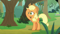 Size: 1280x720 | Tagged: safe, imported from derpibooru, screencap, applejack, earth pony, pony, sounds of silence, female, mare, solo