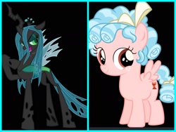 Size: 2000x1500 | Tagged: safe, artist:ponylover88, imported from derpibooru, cozy glow, queen chrysalis, spoiler:s08, debate, question