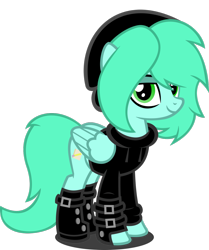 Size: 1280x1534 | Tagged: safe, artist:buckeyescozycafe, artist:fletcherthehuntress, imported from derpibooru, oc, oc only, oc:madson meadows, pegasus, pony, clothes, female, jacket, mare, simple background, solo, transparent background