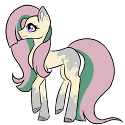 Size: 500x500 | Tagged: safe, artist:briar-firefly, imported from derpibooru, oc, oc only, earth pony, pony, blank flank, coat markings, dappled, female, magical lesbian spawn, mare, offspring, parent:fluttershy, parent:marble pie, parents:marbleshy, simple background, solo, transparent background