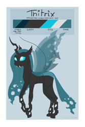 Size: 1000x1500 | Tagged: safe, artist:clarissa0210, imported from derpibooru, oc, oc only, oc:thitrix, changeling, female, reference sheet, solo