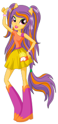 Size: 1244x2656 | Tagged: safe, artist:rosesweety, imported from derpibooru, equestria girls, boots, clothes, female, long hair, lori robin hood, pigtails, regal academy, shoes, simple background, skirt, solo, transparent background, vector