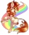 Size: 1024x1249 | Tagged: safe, artist:lacedharlot, imported from derpibooru, autumn blaze, kirin, sounds of silence, awwtumn blaze, cute, fangs, female, happy, looking up, open mouth, rainbow, simple background, solo, transparent background