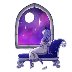 Size: 2000x2000 | Tagged: safe, artist:seishinann, imported from derpibooru, princess luna, human, clothes, female, high heels, humanized, moon, night, shoes, simple background, sky, solo, stars, transparent background, window