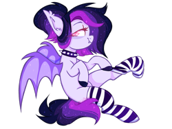 Size: 1024x768 | Tagged: safe, artist:akiiichaos, imported from derpibooru, oc, oc only, oc:alex, bat pony, pony, choker, clothes, female, mare, simple background, socks, solo, spiked choker, striped socks, transparent background