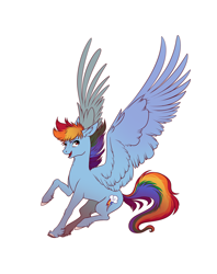 Size: 1280x1616 | Tagged: safe, artist:28gooddays, imported from derpibooru, rainbow dash, pegasus, pony, female, mare, simple background, smiling, solo, spread wings, white background, wings