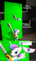 Size: 1920x3240 | Tagged: safe, artist:red4567, imported from derpibooru, princess flurry heart, alicorn, pony, comic:princess punny heart 2, 3d, alexander hamilton, baby, comic, diaper, disney, flurry heart is not amused, green screen, jacksfilms, keyblade, kingdom hearts, mcdonald's, mcflurry, princess mcflurry, pun, source filmmaker, unamused, yiay