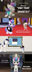 Size: 1920x4320 | Tagged: safe, artist:red4567, imported from derpibooru, pound cake, princess flurry heart, shining armor, alicorn, human, pegasus, pony, unicorn, comic:princess punny heart 2, 3d, alexander hamilton, baby, comic, diaper, funny, funny as hell, grand galloping gala, implied poundflurry, jacksfilms, lego, modern art, pun, source filmmaker, spy, squares, stepping on a lego, sunglasses, team fortress 2