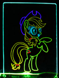 Size: 750x1000 | Tagged: safe, artist:malte279, imported from derpibooru, applejack, pony, acrilic plastic, acrylic glass, acrylic plastic, acrylight, craft, engraving, female, led, solo