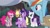 Size: 1920x1080 | Tagged: safe, imported from derpibooru, screencap, applejack, fluttershy, pinkie pie, rainbow dash, rarity, spike, twilight sparkle, twilight sparkle (alicorn), alicorn, dragon, earth pony, pegasus, pony, unicorn, school raze, cloud, female, lidded eyes, male, mane six, mare, rain, saddle bag, winged spike, wings
