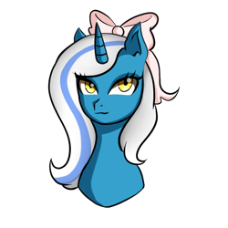 Size: 1000x1000 | Tagged: safe, artist:andwyvern, imported from derpibooru, oc, oc only, oc:fleurbelle, alicorn, pony, alicorn oc, bow, commission, hair bow, simple background, solo, transparent background