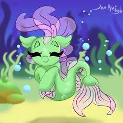 Size: 2000x2000 | Tagged: safe, artist:jen-neigh, imported from derpibooru, oc, oc only, merpony, bubble, female, solo, underwater