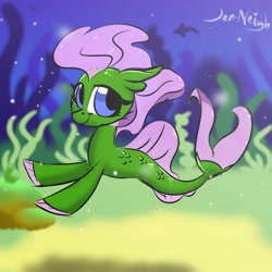 Size: 2000x2000 | Tagged: safe, artist:jen-neigh, imported from derpibooru, oc, oc only, merpony, bubble, solo, underwater