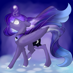 Size: 3000x3000 | Tagged: safe, artist:royalwolf1111, imported from derpibooru, princess luna, alicorn, pony, beautiful, dream realm, female, glowing eyes, solo