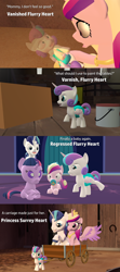 Size: 1920x4320 | Tagged: safe, artist:red4567, imported from derpibooru, princess cadance, princess flurry heart, shining armor, twilight sparkle, alicorn, unicorn, comic:princess punny heart 2, spoiler:infinity war, 3d, age regression, avengers: infinity war, baby, baby cadance, baby ponies, baby pony, babying armor, babylight sparkle, cart, colt, colt shining armor, comic, diaper, disappearing, disintegration, female, filly, filly cadance, filly twilight sparkle, funny, funny as hell, hilarious in hindsight, i don't feel so good, implied death, male, pacifier, pun, source filmmaker, spoilers for another series, surrey, table, varnish, younger