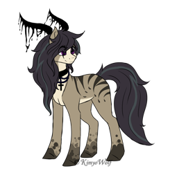 Size: 1024x1043 | Tagged: safe, artist:kimyowolf, imported from derpibooru, oc, oc only, oc:chriselle, earth pony, pony, female, horns, mare, simple background, solo, transparent background