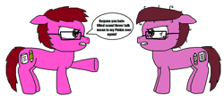 Size: 1165x501 | Tagged: safe, artist:logan jones, imported from derpibooru, oc, oc:logan berry, the mean 6, angry, clone, glasses, implied pinkie pie, implied shipping, implied straight, mean clone oc, mean logan berry