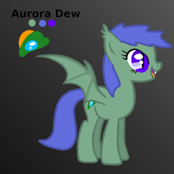 Size: 400x400 | Tagged: safe, artist:platinumdrop, imported from derpibooru, oc, oc only, oc:aurora dew, bat pony, pony, female, gradient background, mare, solo