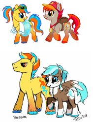 Size: 500x660 | Tagged: safe, artist:conphettey, imported from derpibooru, oc, oc:fireside, oc:summer chill, unnamed oc, pony