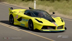 Size: 1920x1080 | Tagged: safe, artist:forzaveteranenigma, imported from derpibooru, oc, oc:golden gates, fanfic:equestria motorsports, babscon, babscon mascots, car, driving, ferrari, ferrari fxx k, forza horizon, laferrari, laferrari fxx-k, photo, supercar