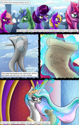 Size: 811x1280 | Tagged: safe, artist:masterofintrigue, imported from derpibooru, princess celestia, oc, comic:apocalyponies, comic, magic