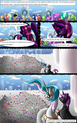 Size: 811x1280 | Tagged: safe, artist:masterofintrigue, imported from derpibooru, princess celestia, oc, oc:asteria, oc:silver shield, comic:apocalyponies, comic, rebellion