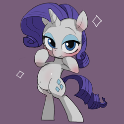 Size: 1250x1250 | Tagged: safe, artist:baigak, imported from derpibooru, rarity, pony, unicorn, bipedal, female, mare, simple background, solo