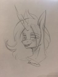 Size: 720x960 | Tagged: safe, artist:chickenbrony, artist:crysome-somecry, imported from derpibooru, oc, oc only, oc:crysome, bust, colt, looking at you, male, smiling, traditional art